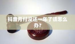 抖音月付没还一年了该怎么办？