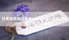 甘肃新能源总装机5583万千瓦  装机占比61.65%  占比排名全国第二