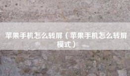 苹果手机怎么转屏（苹果手机怎么转屏模式）