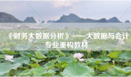 《财务大数据分析》——大数据与会计专业重构教材