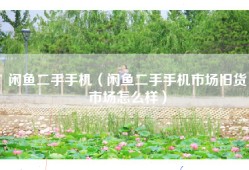 闲鱼二手手机（闲鱼二手手机市场旧货市场怎么样）