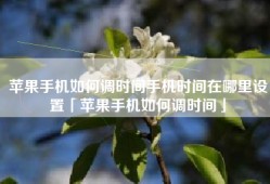 苹果手机如何调时间手机时间在哪里设置「苹果手机如何调时间」