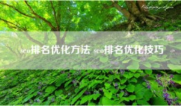 seo排名优化方法 seo排名优化技巧