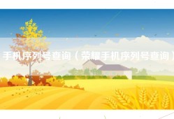 手机序列号查询（荣耀手机序列号查询）