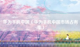 华为手机中国（华为手机中国市场占有率）