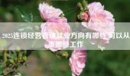 2025连锁经营管理就业方向有哪些 可以从事哪些工作