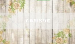 百度排名方式