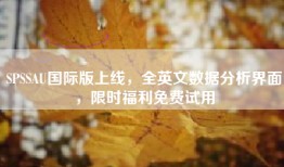 SPSSAU国际版上线，全英文数据分析界面，限时福利免费试用