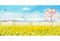 2020站群SEO系统／高质量养站／寄生虫／泛目录／自动收录／搜索引擎程序源码