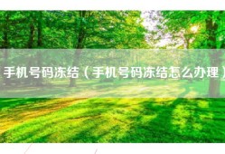 手机号码冻结（手机号码冻结怎么办理）