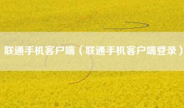 联通手机客户端（联通手机客户端登录）