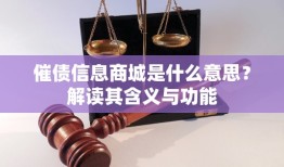 催债信息商城是什么意思？解读其含义与功能