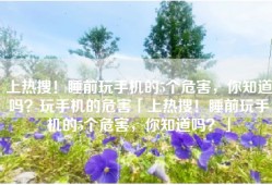 上热搜！睡前玩手机的5个危害，你知道吗？玩手机的危害「上热搜！睡前玩手机的5个危害，你知道吗？」