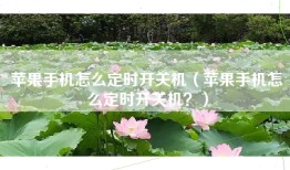 苹果手机怎么定时开关机（苹果手机怎么定时开关机？）