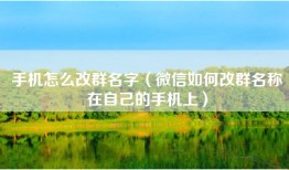 手机怎么改群名字（微信如何改群名称在自己的手机上）