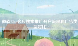 微软Bing必应搜索推广开户流程和广告类型对比