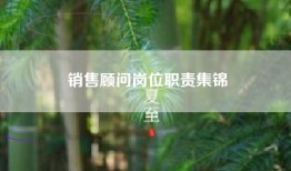 销售顾问岗位职责集锦