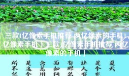 三款1亿像素手机推荐 两亿像素的手机1亿像素手机「三款1亿像素手机推荐 两亿像素的手机」