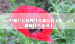 AI手机是什么原理什么是智能手机「AI手机是什么原理」