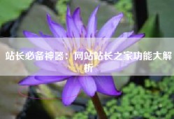 站长必备神器：网站站长之家功能大解析