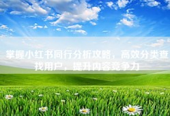 掌握小红书同行分析攻略，高效分类查找用户，提升内容竞争力