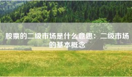 股票的二级市场是什么意思：二级市场的基本概念