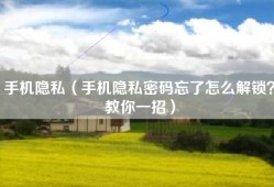 手机隐私（手机隐私密码忘了怎么解锁？教你一招）