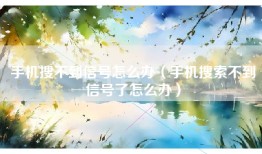 手机搜不到信号怎么办（手机搜索不到信号了怎么办）