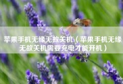 苹果手机无缘无故关机（苹果手机无缘无故关机需要充电才能开机）