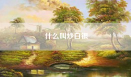 什么叫炒白银