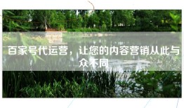 百家号代运营，让您的内容营销从此与众不同