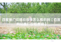百度推广价格价目表怎么看的到【百度网站推广价格查询】