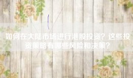 如何在大陆市场进行港股投资？这些投资策略有哪些风险和决策？