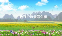 广告开户流量怎么样
