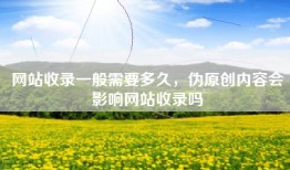 网站收录一般需要多久，伪原创内容会影响网站收录吗