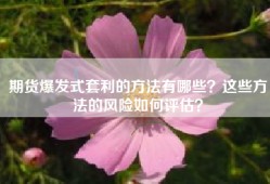 期货爆发式套利的方法有哪些？这些方法的风险如何评估？