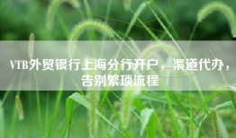 VTB外贸银行上海分行开户，渠道代办，告别繁琐流程