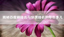 揭秘百度刷排名与快速排名的那些事儿