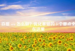 百度 seo 怎么做？优化基础的 5 个要点全在这里