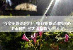百度蜘蛛池出租：搜狗蜘蛛池哪家强？全面解析各大平台优势与不足