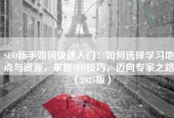 SEO新手如何快速入门：如何选择学习地点与资源，掌握SEO技巧，迈向专家之路（2025版）
