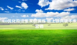 SEO优化应注重实战演练 纸上谈兵谈不来营销