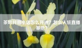 茶叶抖音小店怎么开通？怎么入驻直播基地？