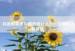 抖音拍卖类目都包含什么？一文学会入驻开店！