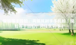 摸脸等于毁脸，再摸就剁手手机脸「摸脸等于毁脸，再摸就剁手」