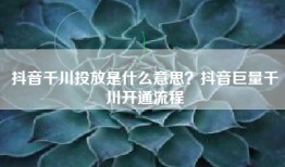 抖音千川投放是什么意思？抖音巨量千川开通流程