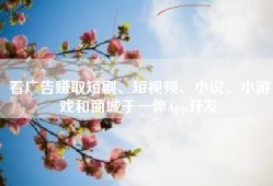 看广告赚取短剧、短视频、小说、小游戏和商城于一体App开发