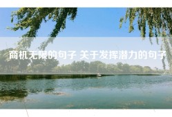 商机无限的句子 关于发挥潜力的句子