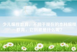 少儿编程教育，不同于现在的本科编程教育，它到底是什么呢？