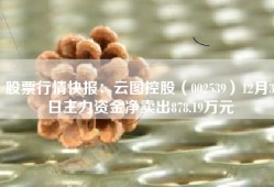 股票行情快报：云图控股（002539）12月3日主力资金净卖出878.19万元